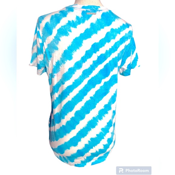 Michael by Michael Kors Teal & White Sequin Front Shirt - Picture 3 of 7